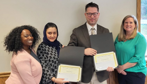 Pictured - LaKeya Crone, Rahima Ahmadi, Dr. Sayed Ali Ahmadi, Anna Hogg